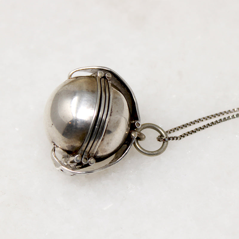 Amazing Edwardian Orb Locket in Sterling Silver