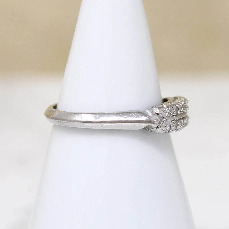 Double Row Diamond Wedding Band in Platinum