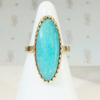 Incredible Oval Amazonite in 18k Gold Ring