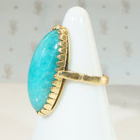 Incredible Oval Amazonite in 18k Gold Ring