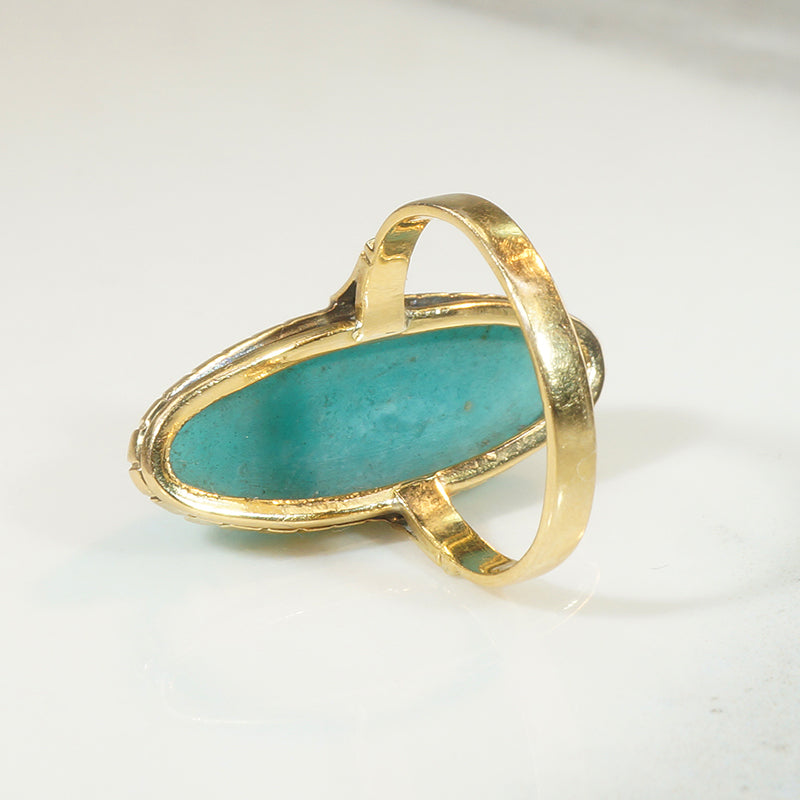 Incredible Oval Amazonite in 18k Gold Ring