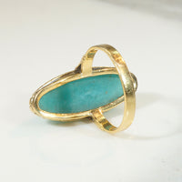Incredible Oval Amazonite in 18k Gold Ring