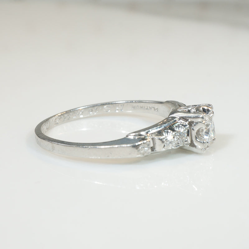 Granat Bros. Platinum and Diamond Engagement Ring