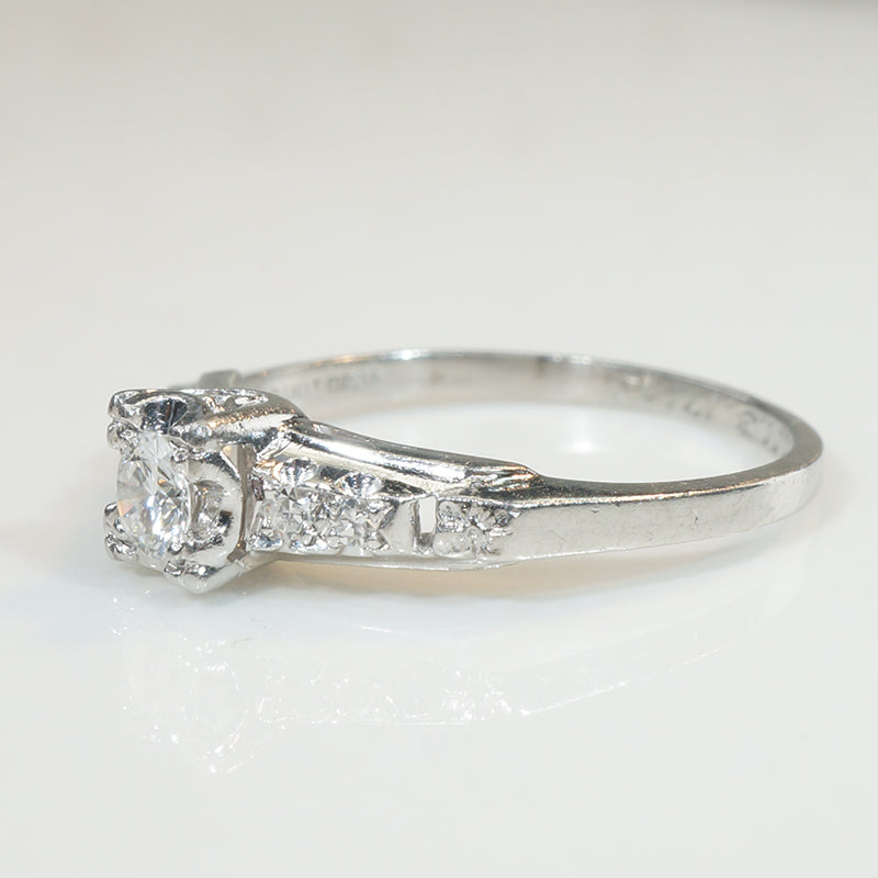 Granat Bros. Platinum and Diamond Engagement Ring