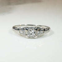 Adorable Art Deco Diamond & Platinum Buckle Ring