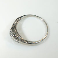 Adorable Art Deco Diamond & Platinum Buckle Ring