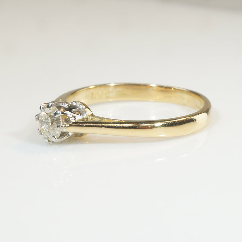 Ideal English Diamond Solitaire in 18ct Gold