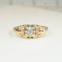 Fresh Floral Diamond & Two-Tone Gold 1930s Engagement Ring