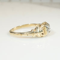 Fresh Floral Diamond & Two-Tone Gold 1930s Engagement Ring
