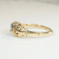 Fresh Floral Diamond & Two-Tone Gold 1930s Engagement Ring