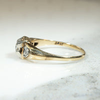 Dainty Two-Tone Art Moderne Diamond Engagement Ring