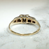 Dainty Two-Tone Art Moderne Diamond Engagement Ring
