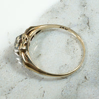 Dainty Two-Tone Art Moderne Diamond Engagement Ring
