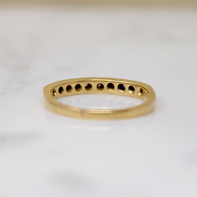 English Deco 18ct Gold & Platinum Diamond Band