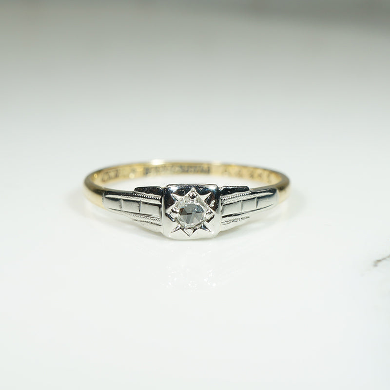 Deco Rose Cut Diamond Engagement Ring