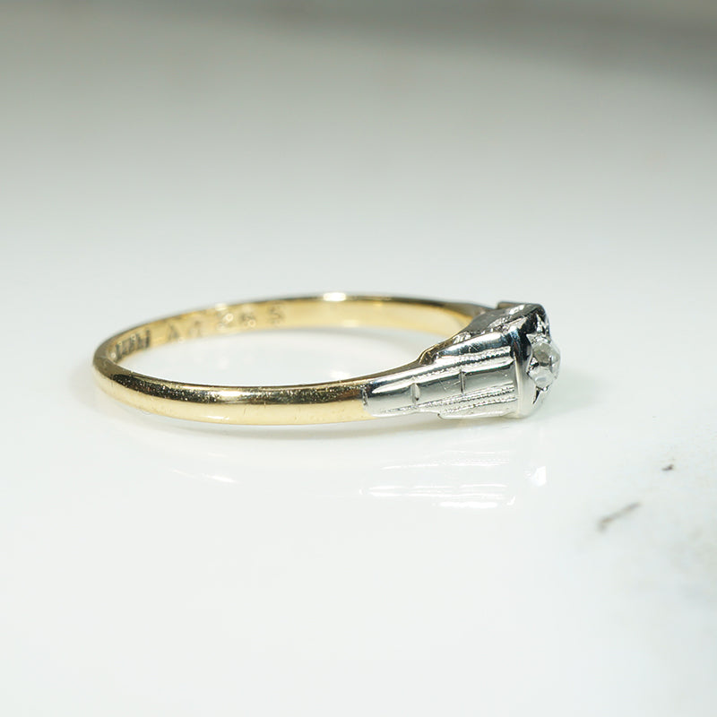 Deco Rose Cut Diamond Engagement Ring