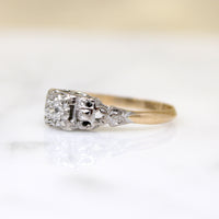 Old European Cut Diamond in Ornate English Ring