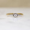 Platinum & 18ct Gold Retro Diamond Solitaire Ring