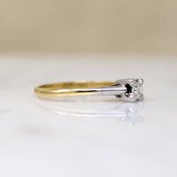 Platinum & 18ct Gold Retro Diamond Solitaire Ring