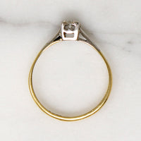Platinum & 18ct Gold Retro Diamond Solitaire Ring