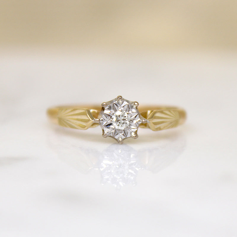 Starry English Platinum & 18ct Diamond Ring