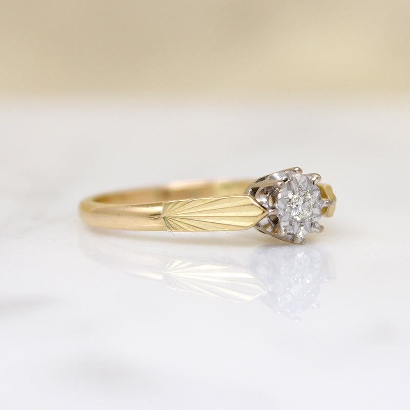 Starry English Platinum & 18ct Diamond Ring