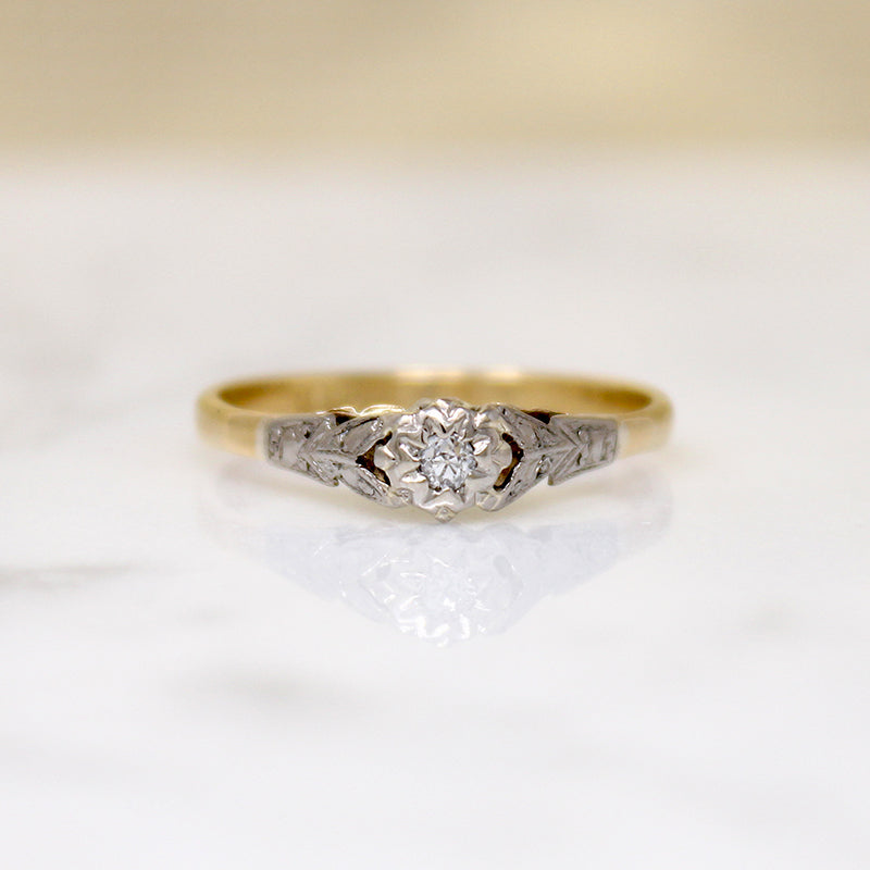 Darling Two-Tone English Diamond Engagement Ring