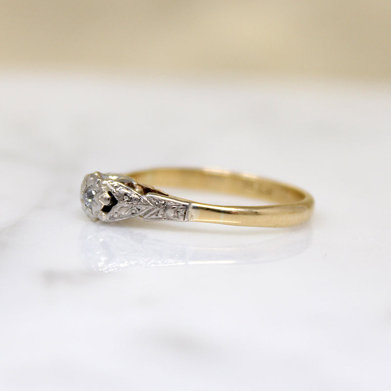 Darling Two-Tone English Diamond Engagement Ring