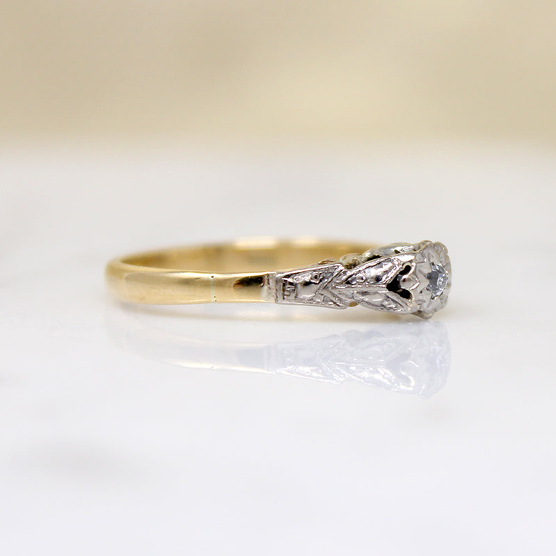 Darling Two-Tone English Diamond Engagement Ring