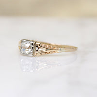 Dainty Old Mine Cushion Cut Diamond Solitaire Ring