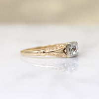 Dainty Old Mine Cushion Cut Diamond Solitaire Ring