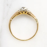 Dainty Old Mine Cushion Cut Diamond Solitaire Ring