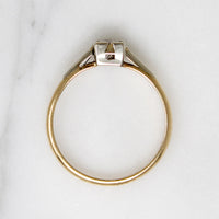 Flirty Old Mine Cut Diamond in 9ct Gold & Platinum Solitaire
