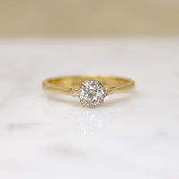 Simply Lovely English Old European Cut Diamond Solitaire