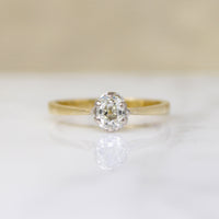 Antique Oval Old Mine Cut Diamond in Revival Ring