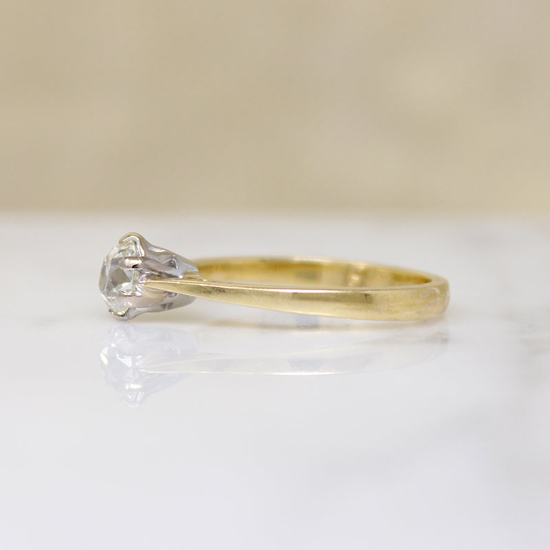 Antique Oval Old Mine Cut Diamond in Revival Ring