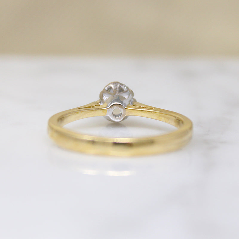 Antique Oval Old Mine Cut Diamond in Revival Ring