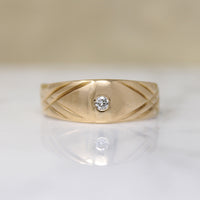 Tasteful Diamond-Set Size 11.5 Gold Band