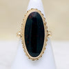 Seductive Deepest Green Bloodstone & Gold Ring