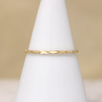 Very Slender Engraved 14k Gold Bands