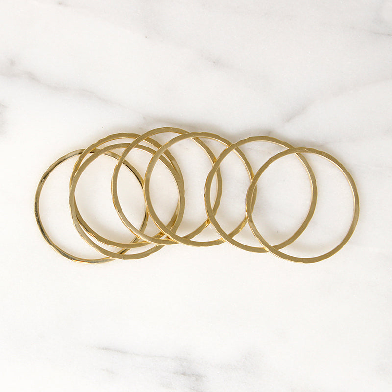 Very Slender Engraved 14k Gold Bands