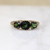 Victorian Revival Green Tourmaline & 9ct Gold Ring 