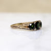 Victorian Revival Green Tourmaline & 9ct Gold Ring 