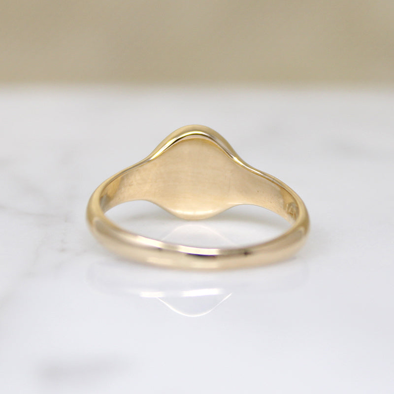 Tiger's Eye in Buttery Gold Signet Ring