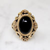 Dramatic 1960s Gothic Revival Onyx Ring