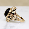 Dramatic 1960s Gothic Revival Onyx Ring