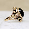 Dramatic 1960s Gothic Revival Onyx Ring