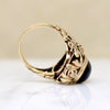 Dramatic 1960s Gothic Revival Onyx Ring