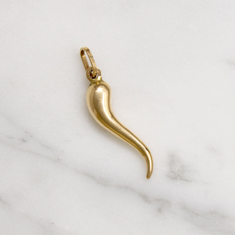 Vintage 14k Gold Italian Cornetto Charm