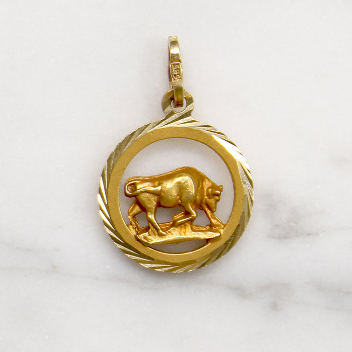 Italian 14k Gold Taurus Charm